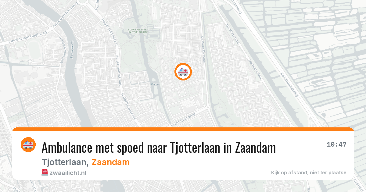 Ambulance met spoed naar Tjotterlaan in Zaandam — 17 mei 2026