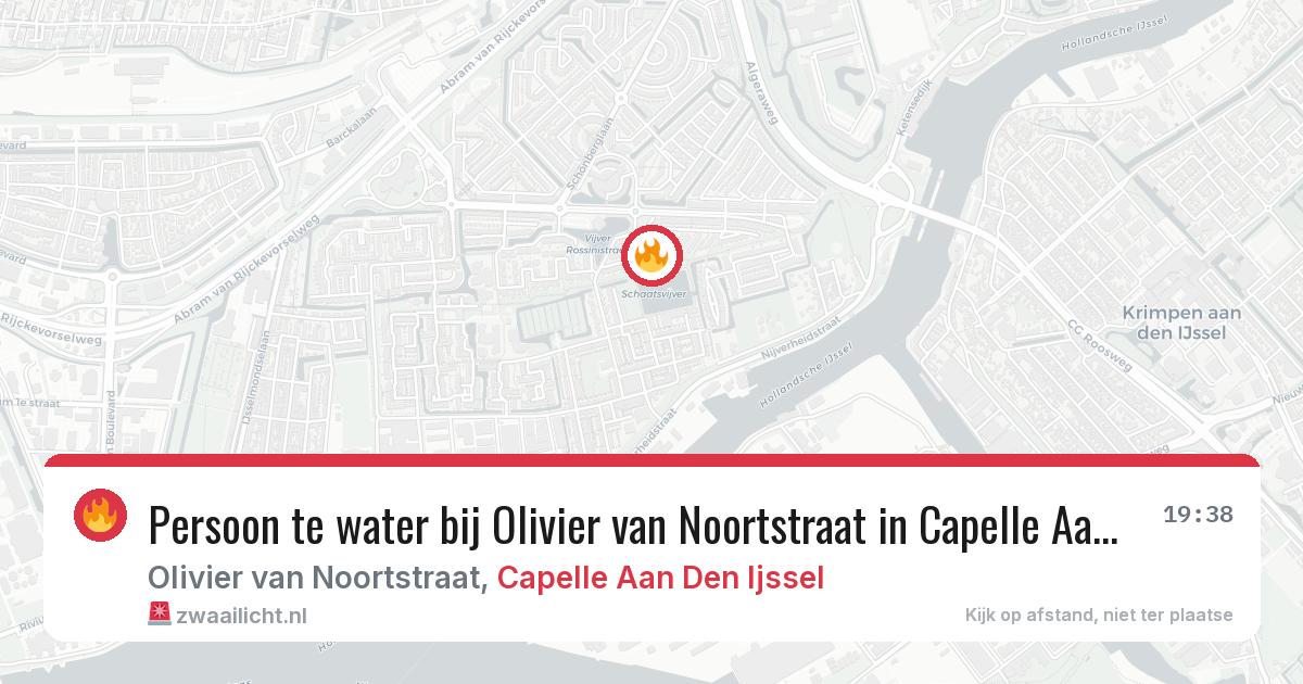 Persoon te water bij Olivier van Noortstraat in Capelle Aan Den Ijssel — 16 jun 2026