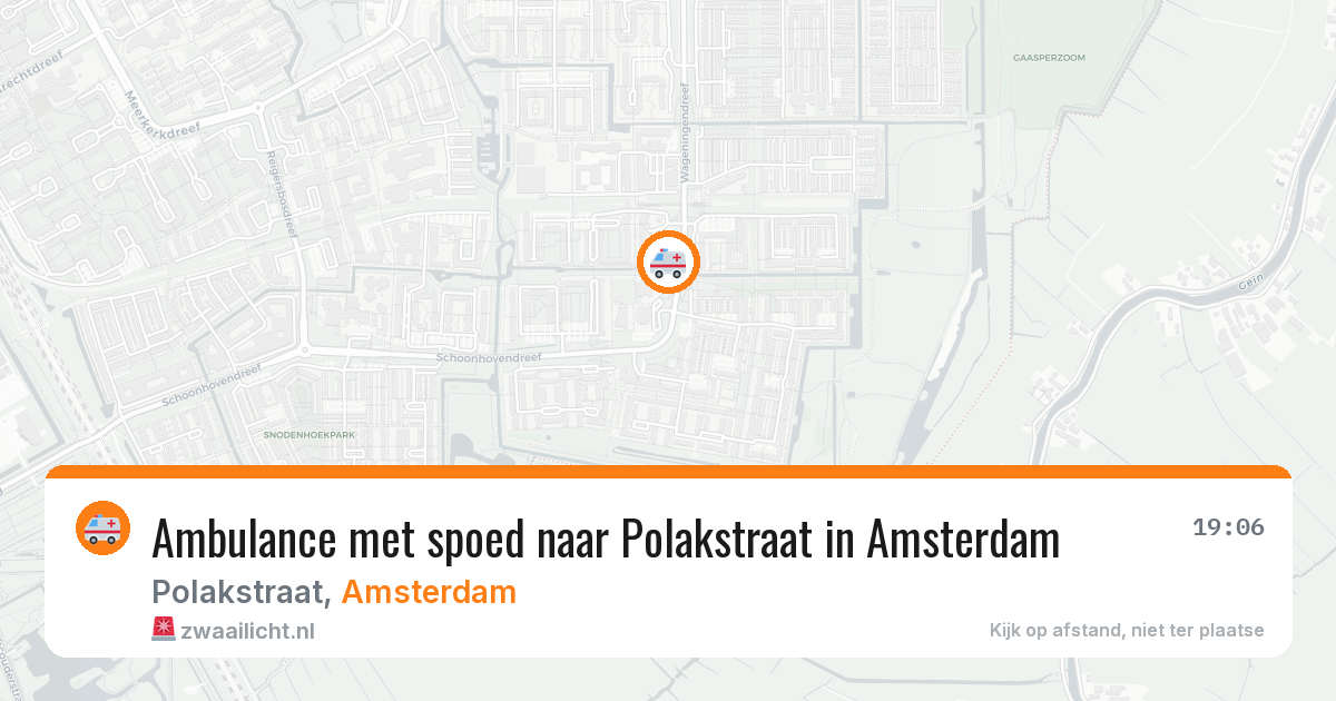 Ambulance met spoed naar Polakstraat in Amsterdam — 31 mei 2026