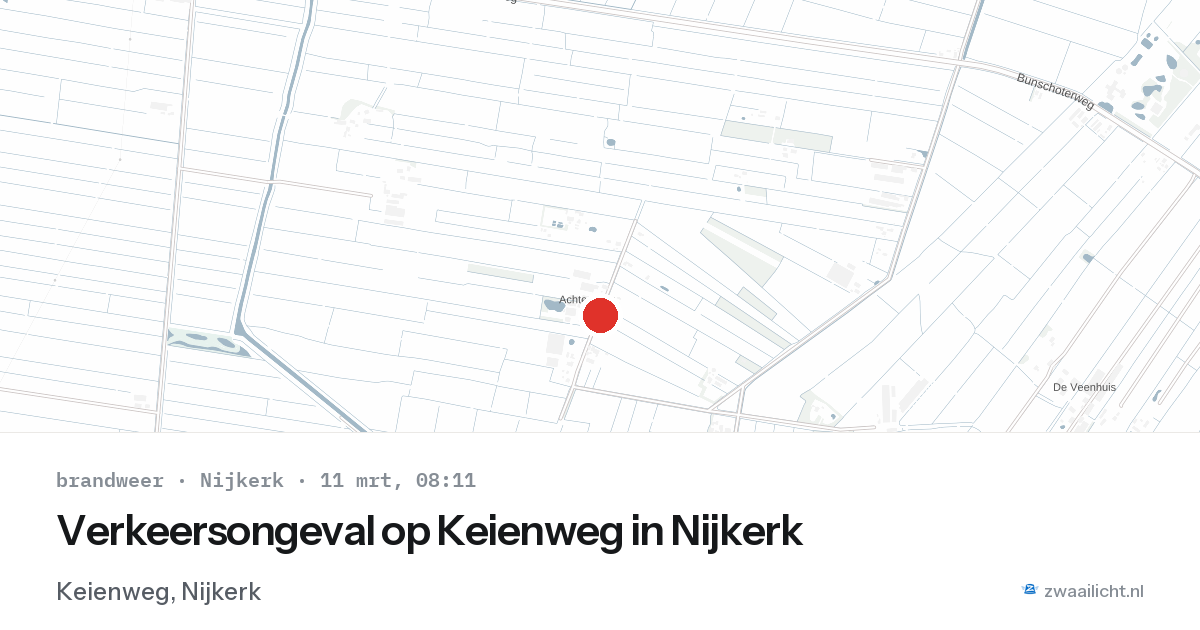 Verkeersongeval op Keienweg in Nijkerk — 11 mrt 2026
