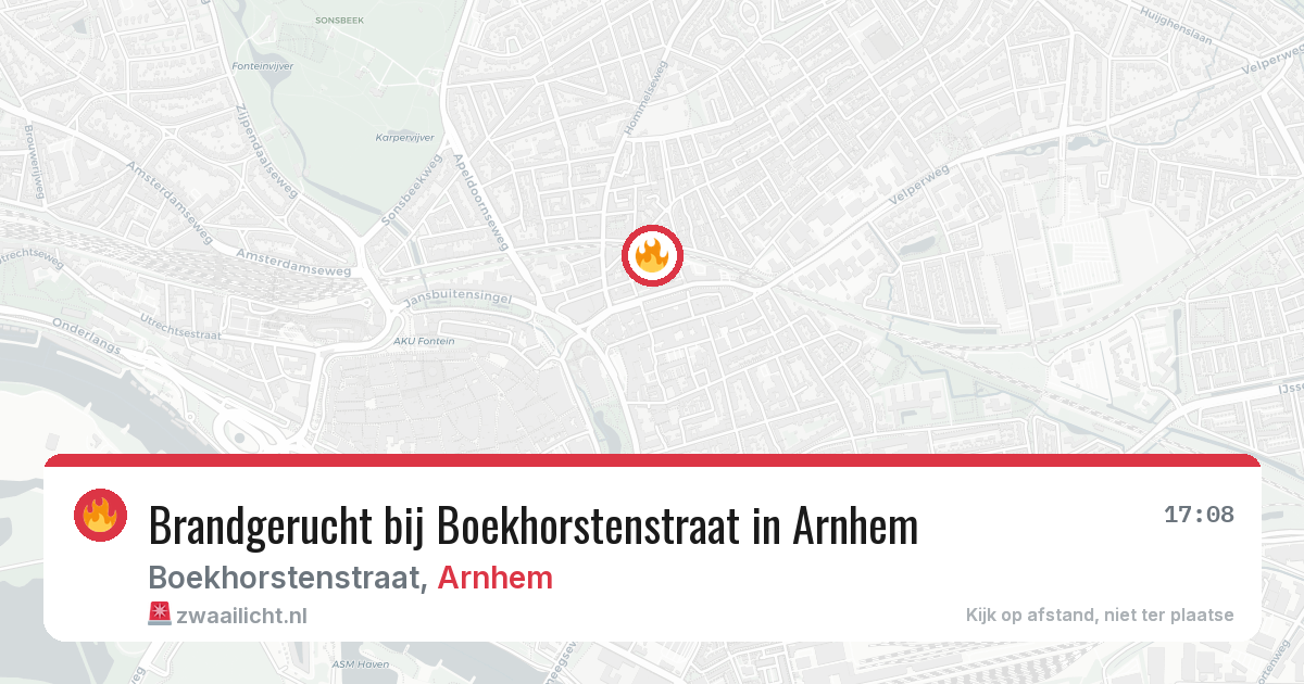 Brandgerucht bij Boekhorstenstraat in Arnhem — 8 jul 2026