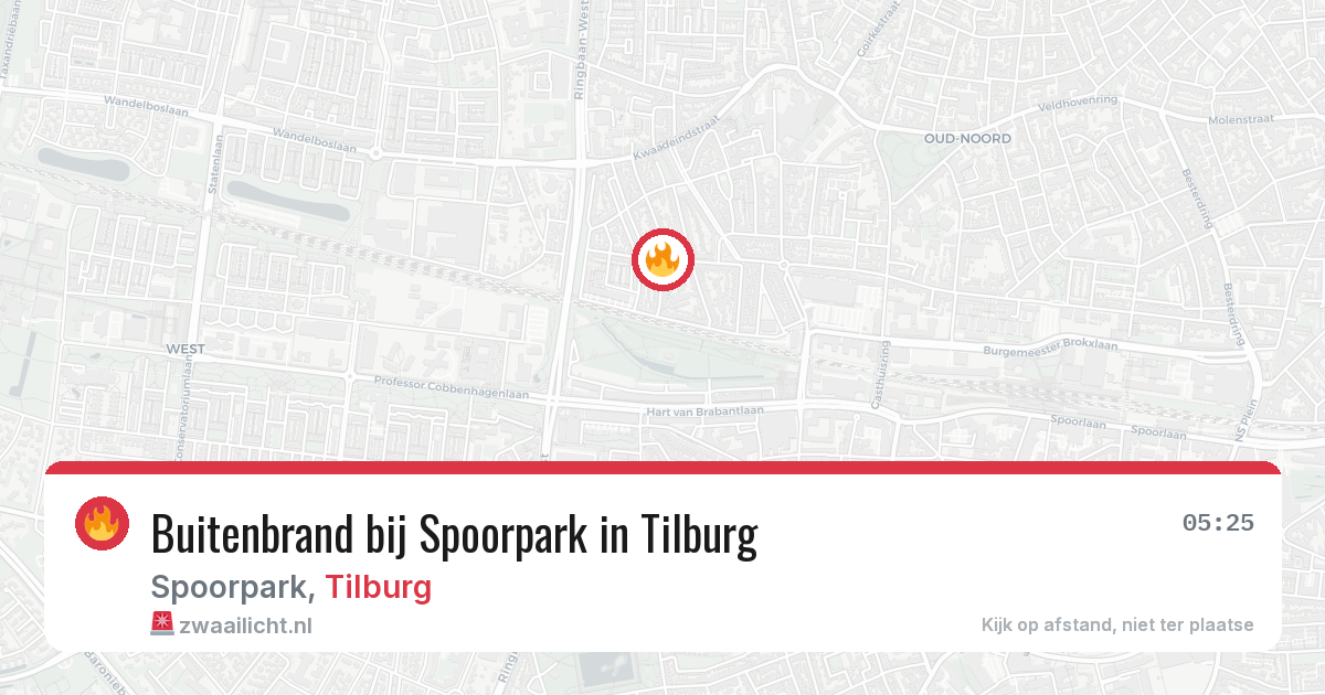Buitenbrand bij Spoorpark in Tilburg — 2 aug 2026