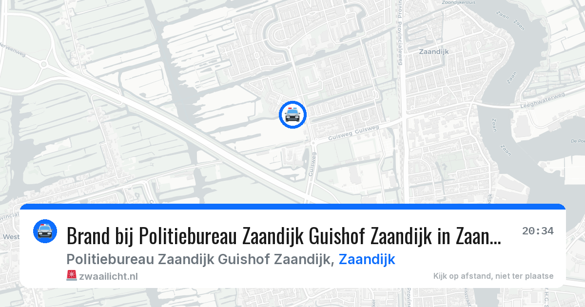 Brand bij Politiebureau Zaandijk Guishof Zaandijk in Zaandijk — 11 apr 2026