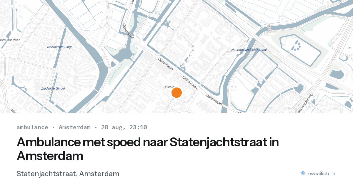 Ambulance met spoed naar Statenjachtstraat in Amsterdam — 28 aug 2026