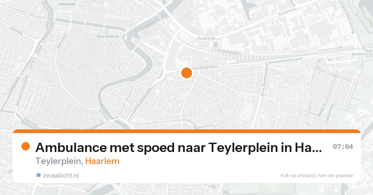 Ambulance met spoed naar Teylerplein in Haarlem — 20 aug 2026