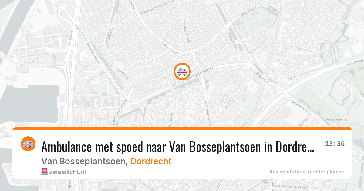 Ambulance met spoed naar Van Bosseplantsoen in Dordrecht — 10 apr 2026
