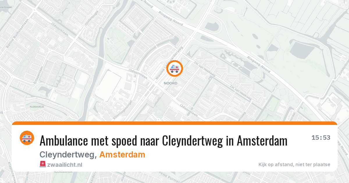 Ambulance met spoed naar Cleyndertweg in Amsterdam — 14 jun 2026