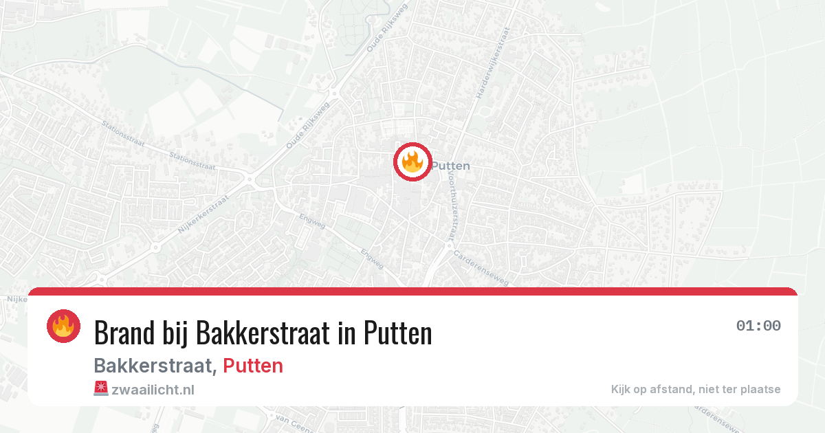 Brand bij Bakkerstraat in Putten — 9 aug 2026