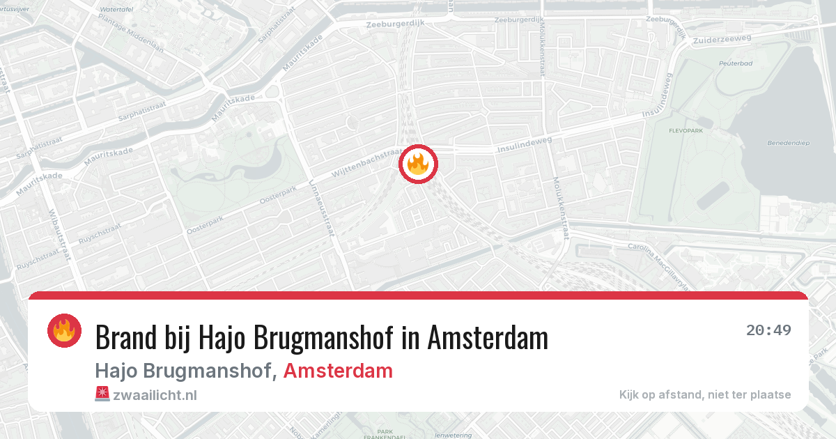 Brand bij Hajo Brugmanshof in Amsterdam — 30 mrt 2026