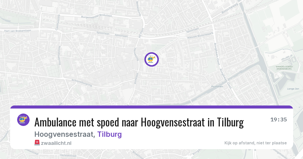 Ambulance met spoed naar Hoogvensestraat in Tilburg — 20 jun 2026