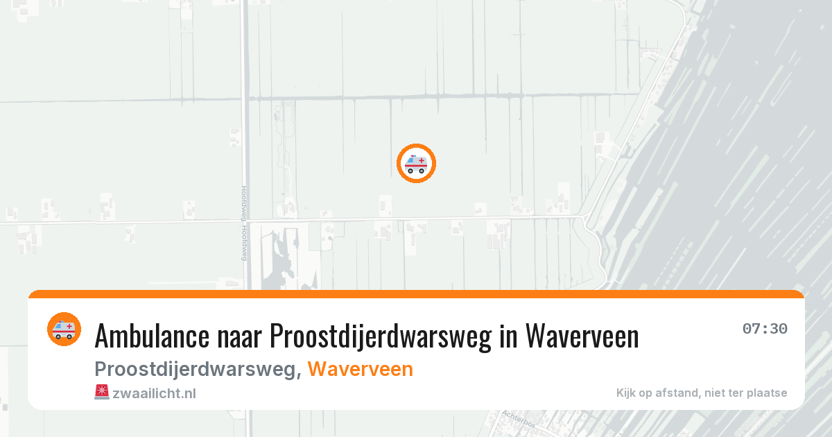 Ambulance naar Proostdijerdwarsweg in Waverveen — 2 aug 2026