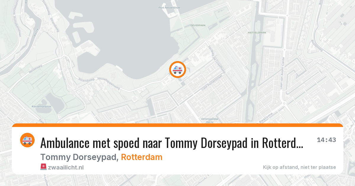 Ambulance met spoed naar Tommy Dorseypad in Rotterdam — 6 jun 2026