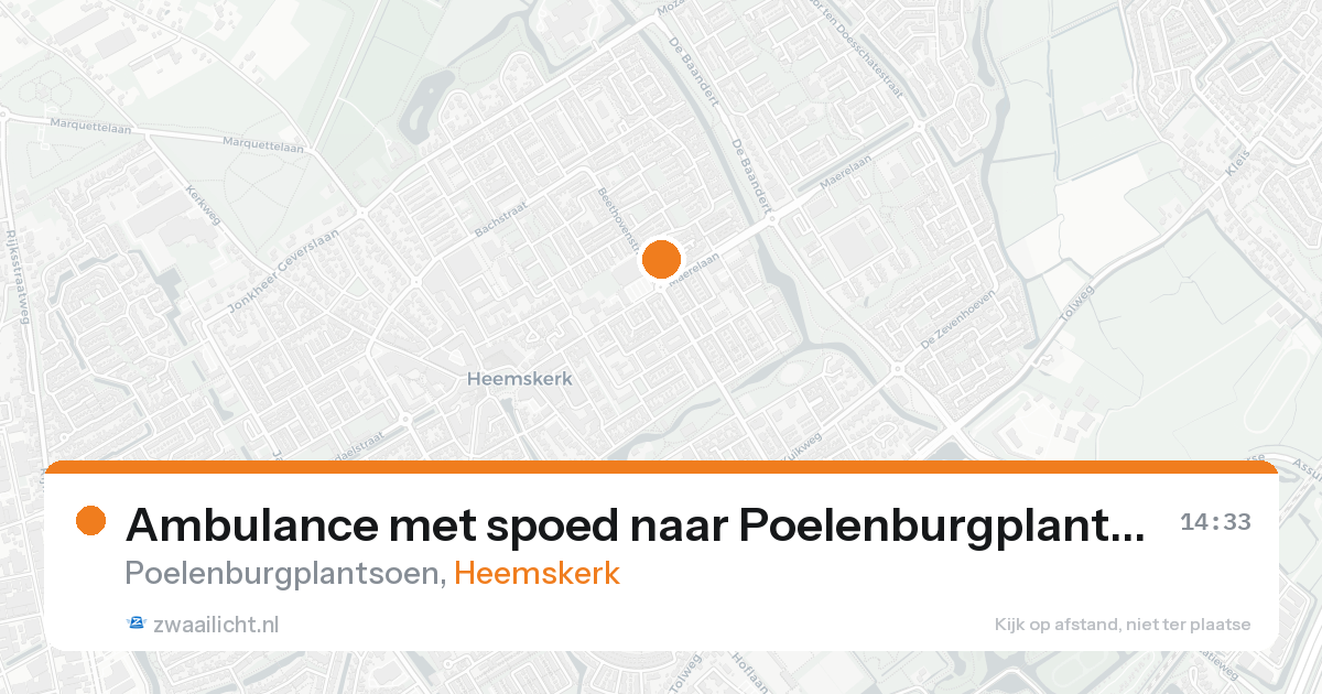Ambulance met spoed naar Poelenburgplantsoen in Heemskerk — 16 aug 2026
