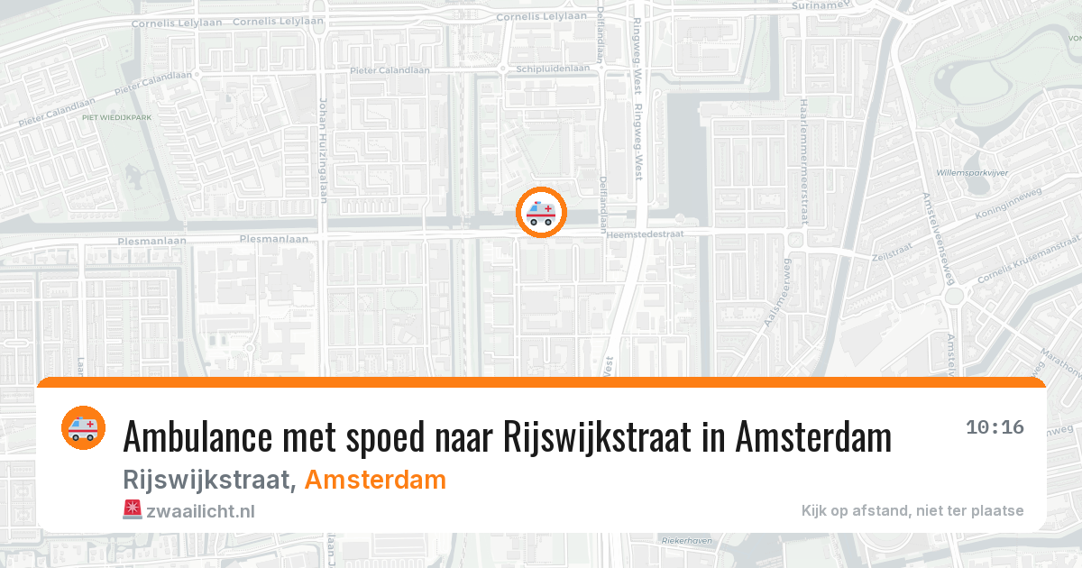Ambulance met spoed naar Rijswijkstraat in Amsterdam — 9 apr 2026
