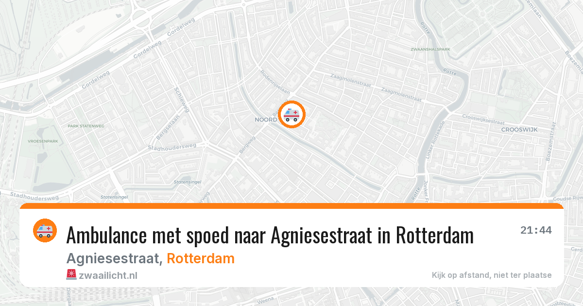 Ambulance met spoed naar Agniesestraat in Rotterdam — 16 jul 2026