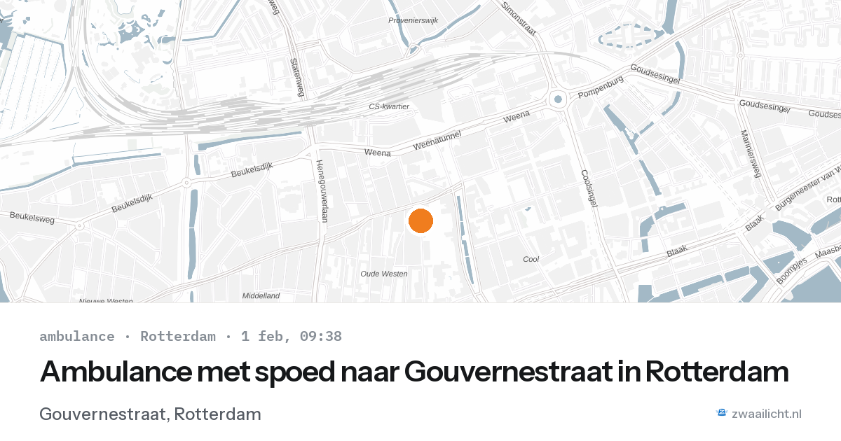 Ambulance met spoed naar Gouvernestraat in Rotterdam — 1 feb 2026