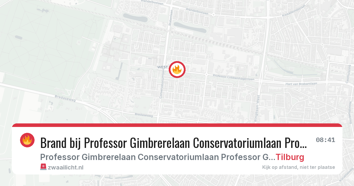 Brand bij Professor Gimbrerelaan Conservatoriumlaan Professor Gimbrerelaan in Tilburg — 3 mrt 2026