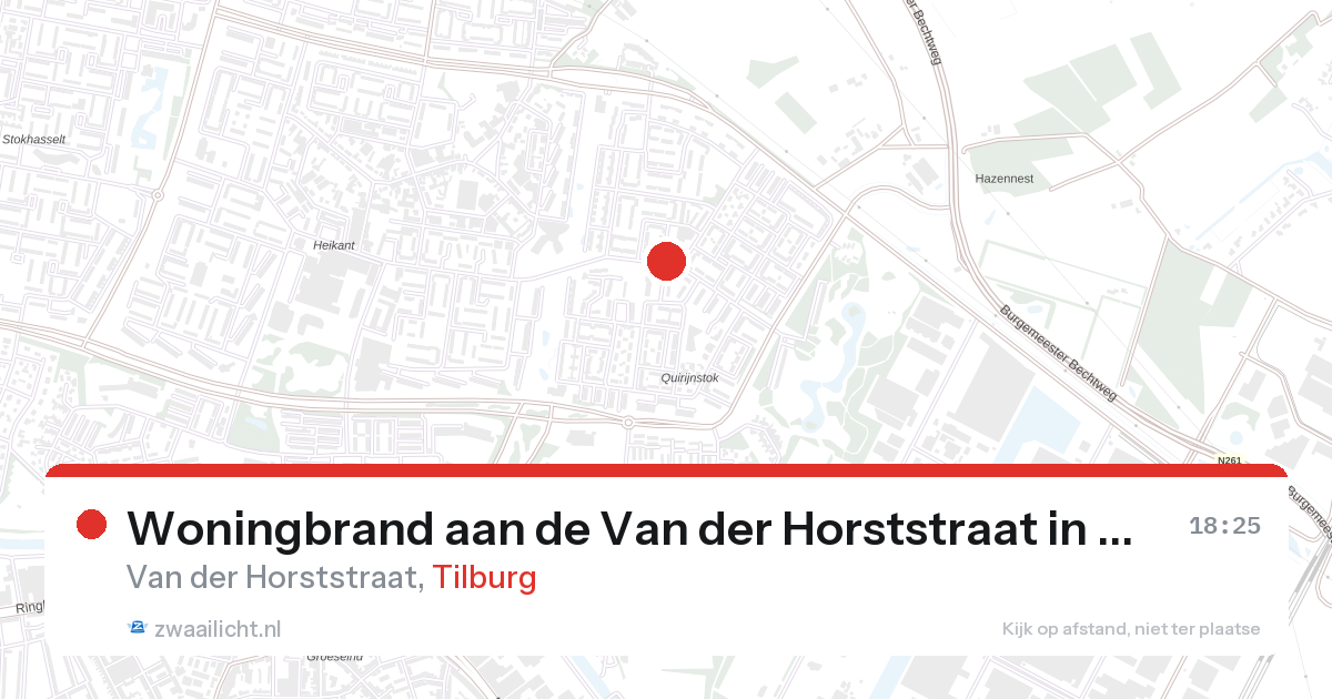 Woningbrand aan de Van der Horststraat in Tilburg — 28 aug 2026