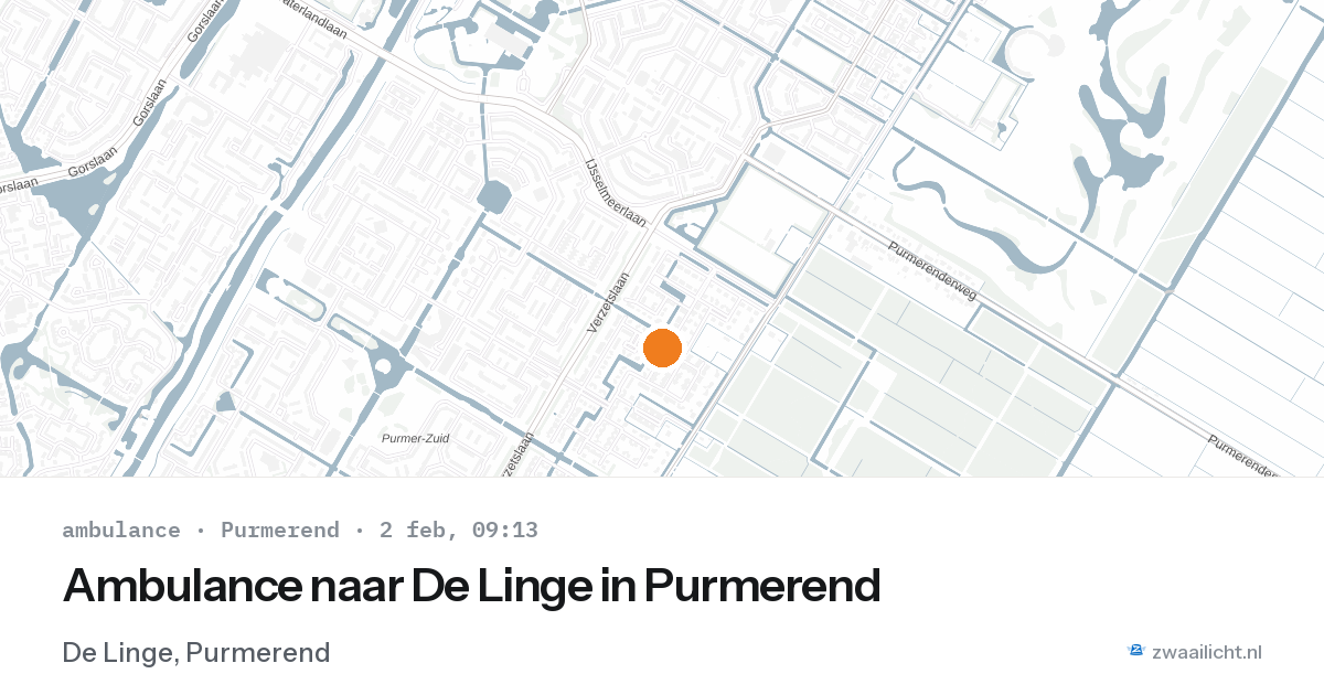 Ambulance naar De Linge in Purmerend — 2 feb 2026