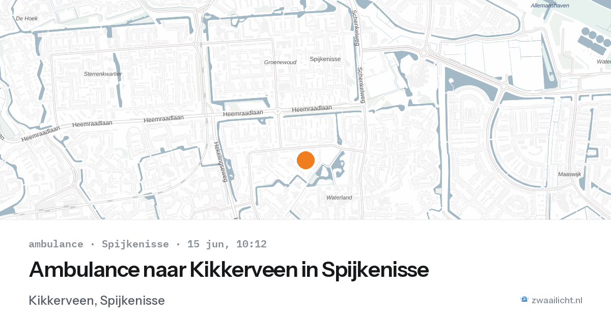 Ambulance naar Kikkerveen in Spijkenisse — 15 jun 2026