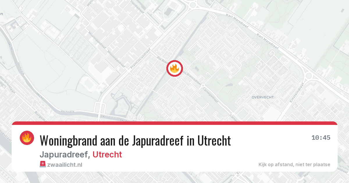 Woningbrand aan de Japuradreef in Utrecht — 21 apr 2026