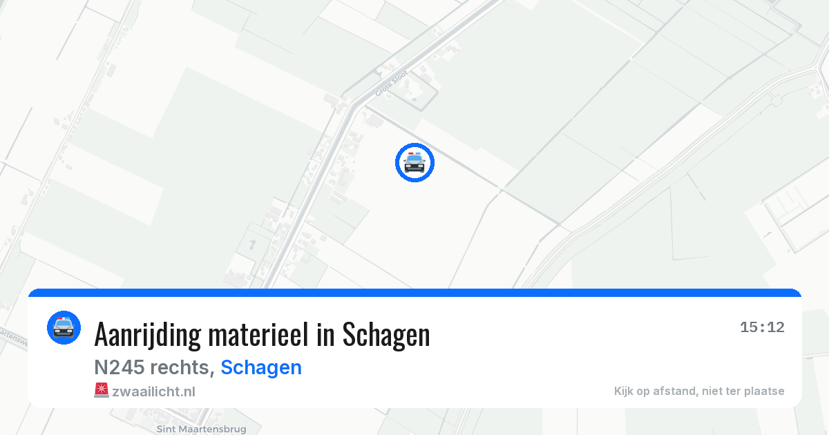Aanrijding materieel in Schagen — 2 aug 2026