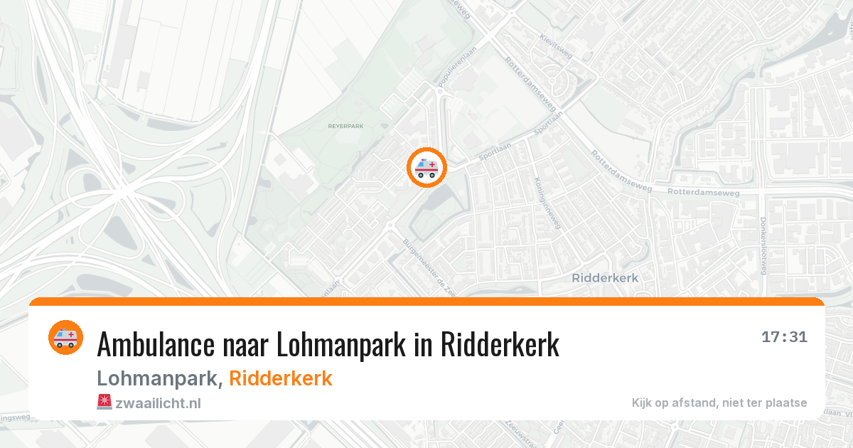 Ambulance naar Lohmanpark in Ridderkerk — 11 jun 2026