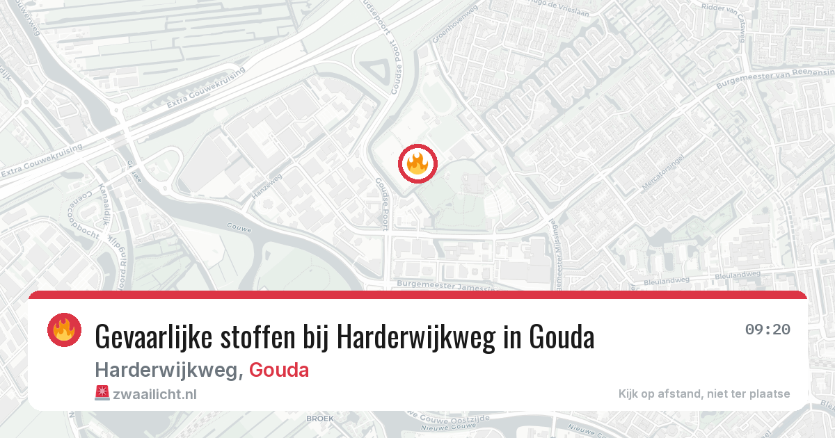 Gevaarlijke stoffen bij Harderwijkweg in Gouda — 26 mei 2026