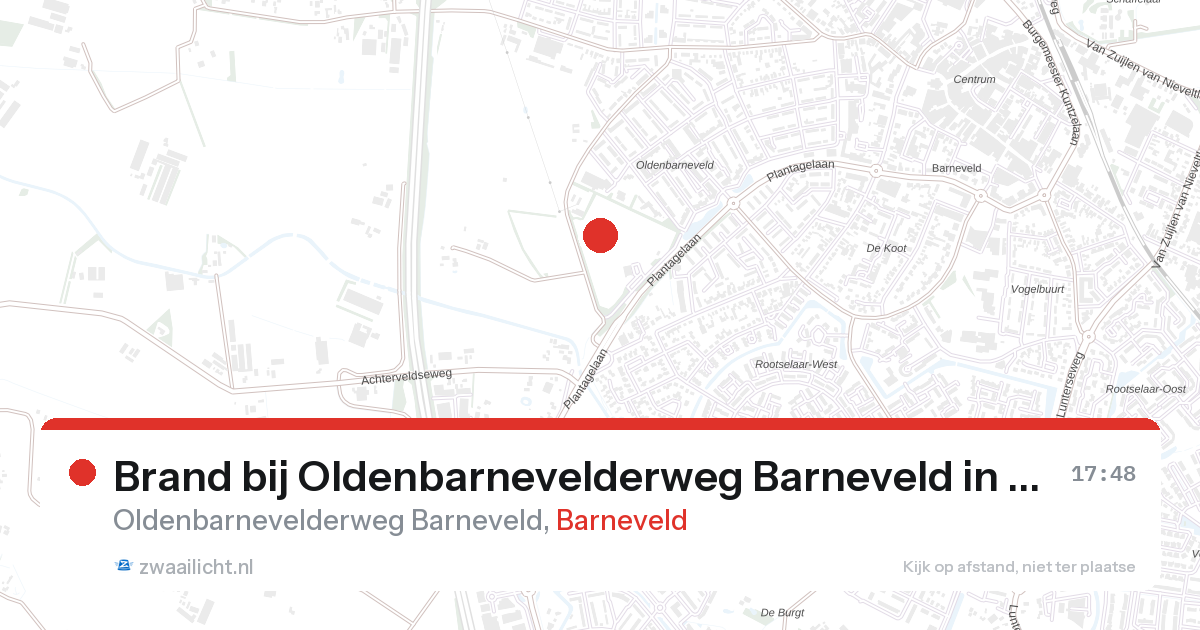 Brand bij Oldenbarnevelderweg Barneveld in Barneveld — 26 feb 2026