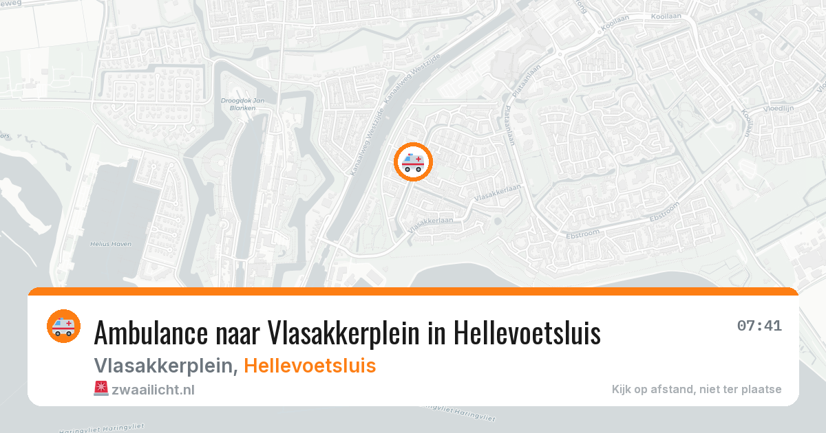 Ambulance naar Vlasakkerplein in Hellevoetsluis — 13 aug 2026
