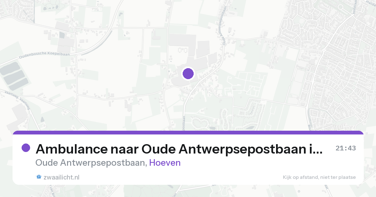 Ambulance naar Oude Antwerpsepostbaan in Hoeven — 22 aug 2026