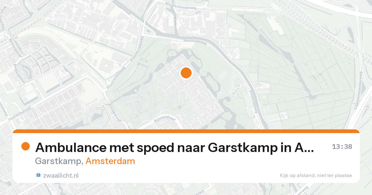 Ambulance met spoed naar Garstkamp in Amsterdam — 25 aug 2026
