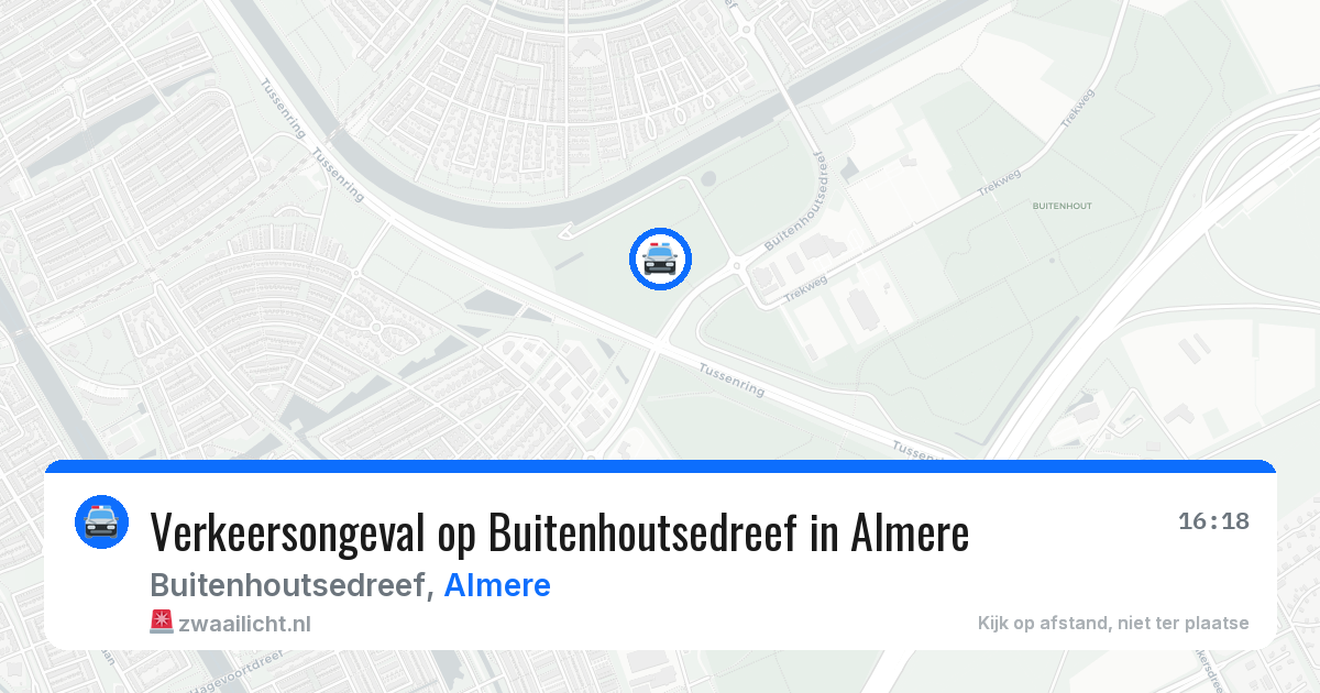 Verkeersongeval op Buitenhoutsedreef in Almere — 4 jul 2026