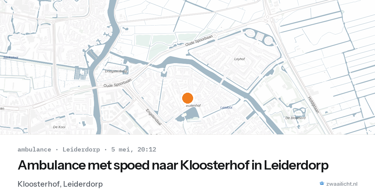 Ambulance met spoed naar Kloosterhof in Leiderdorp — 5 mei 2026