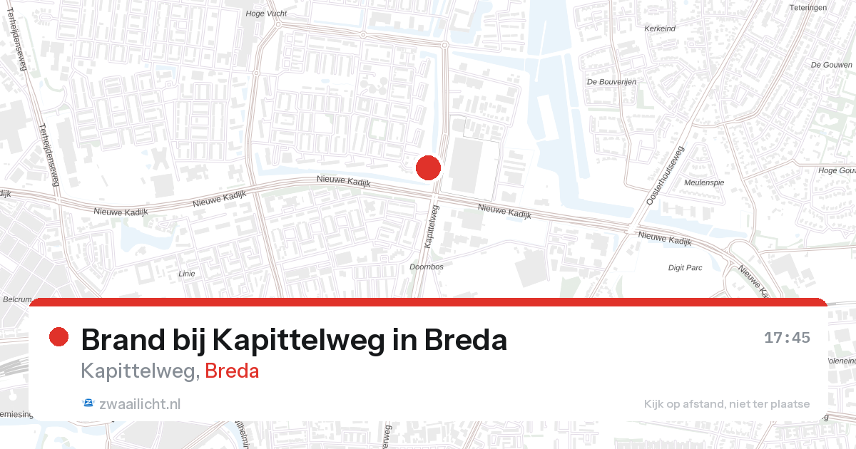 Brand bij Kapittelweg in Breda — 28 aug 2026