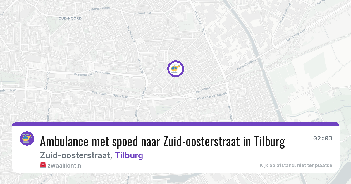 Ambulance met spoed naar Zuid-oosterstraat in Tilburg — 29 jun 2026