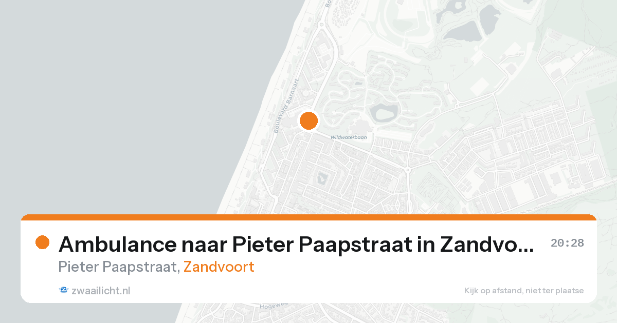 Ambulance naar Pieter Paapstraat in Zandvoort — 25 aug 2026