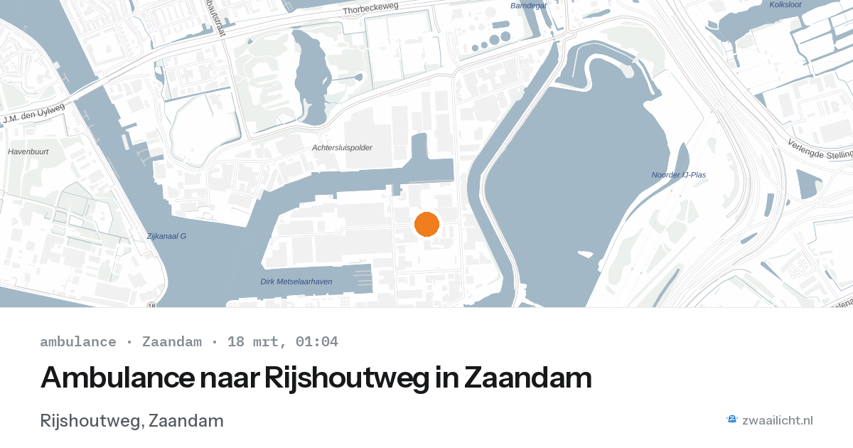 Ambulance naar Rijshoutweg in Zaandam — 18 mrt 2026
