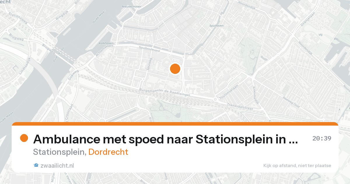 Ambulance met spoed naar Stationsplein in Dordrecht — 16 aug 2026