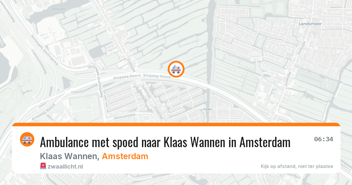 Ambulance met spoed naar Klaas Wannen in Amsterdam — 13 jun 2026