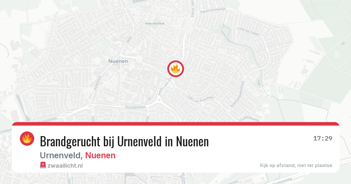 Brandgerucht bij Urnenveld in Nuenen — 12 mei 2026