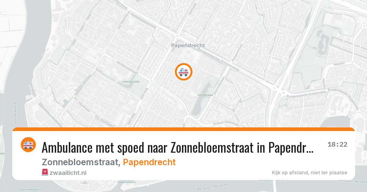 Ambulance met spoed naar Zonnebloemstraat in Papendrecht — 28 mrt 2026