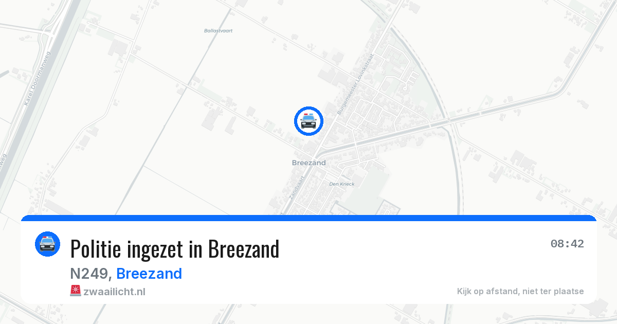 Politie ingezet in Breezand — 13 apr 2026 | 🚨 Zwaailicht.nl