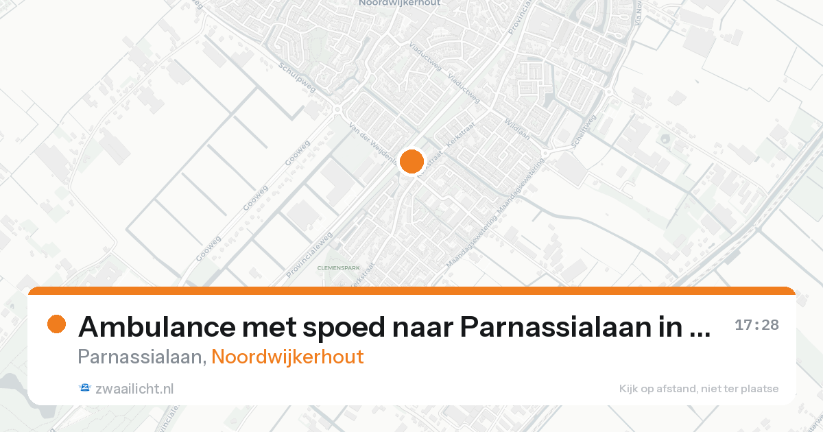 Ambulance met spoed naar Parnassialaan in Noordwijkerhout — 17 aug 2026