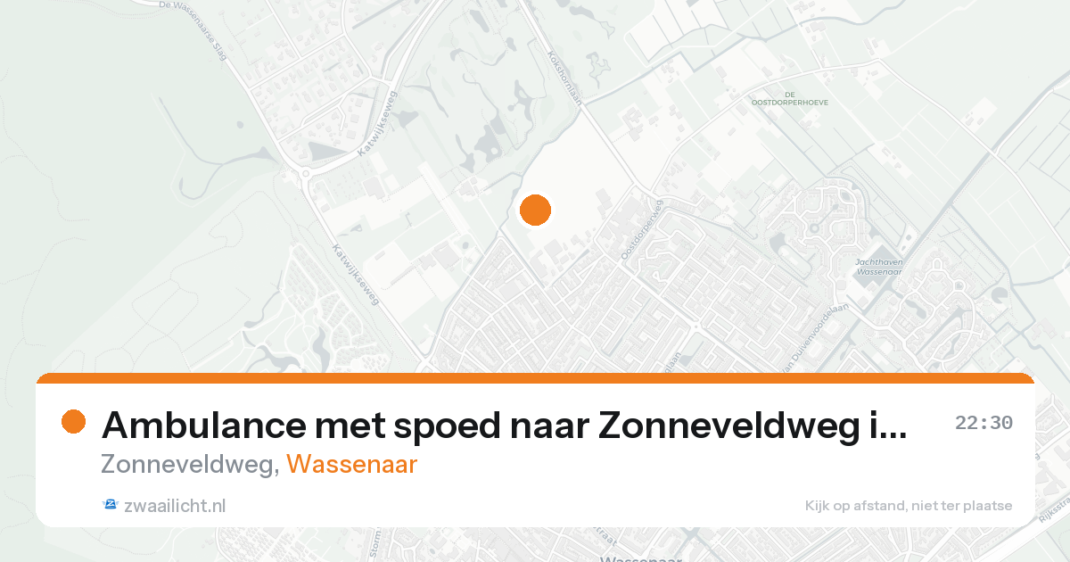 Ambulance met spoed naar Zonneveldweg in Wassenaar — 15 aug 2026