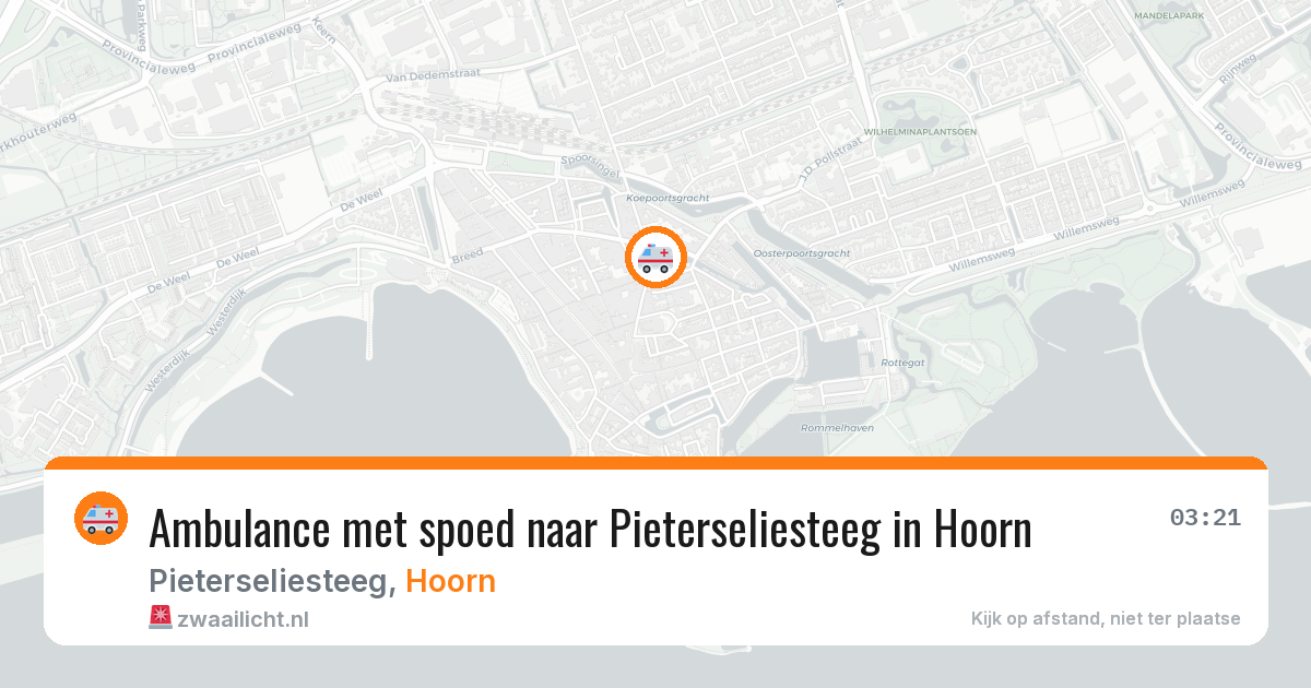 Ambulance met spoed naar Pieterseliesteeg in Hoorn — 11 mei 2026