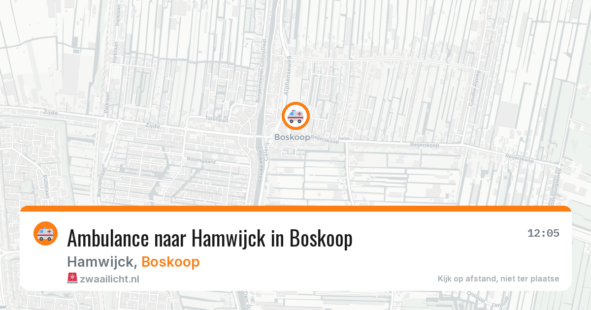 Ambulance naar Hamwijck in Boskoop — 7 aug 2026