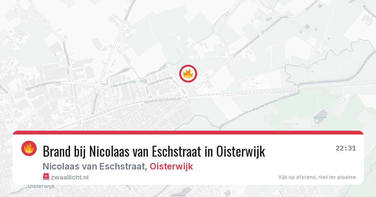 Brand bij Nicolaas van Eschstraat in Oisterwijk — 20 jun 2026