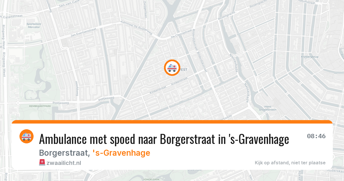 Ambulance met spoed naar Borgerstraat in 's-Gravenhage — 1 apr 2026