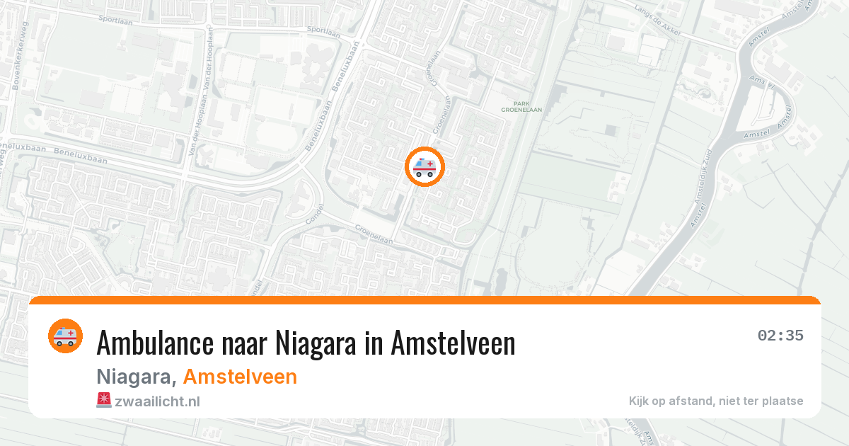 Ambulance naar Niagara in Amstelveen — 15 mei 2026